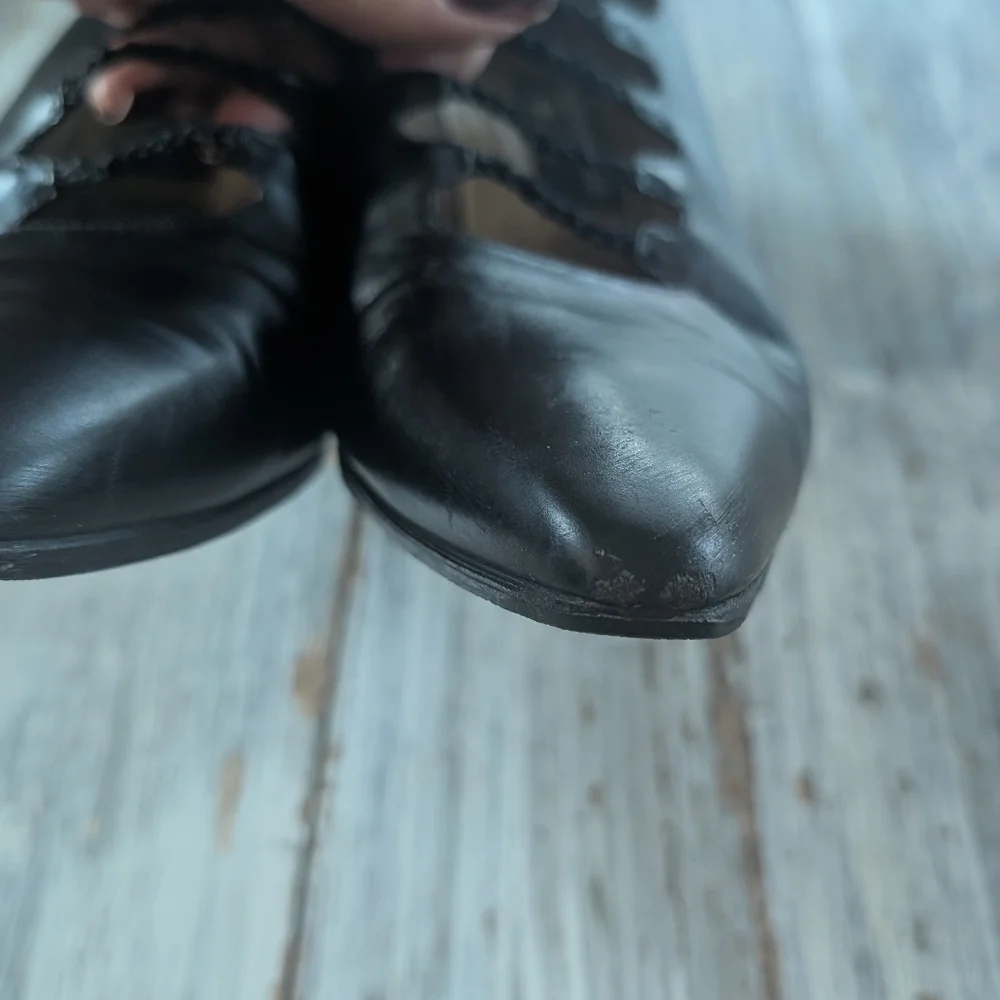 Vintage Stuart Weitzman for Browns Black Leather Lace-Up Pumps Women's 8 - Picture 7 of 7